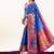 blue faux banarasi pashmina weaving sarees