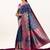 navy blue faux banarasi pashmina weaving sarees