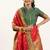 red faux banarasi pashmina weaving sarees