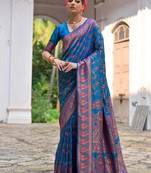 firozi pashmina silk blend kashmiri meena weaving sarees