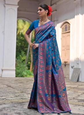 firozi pashmina silk kashmiri meena saree 2