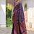 navy blue pashmina silk blend kashmiri meena weaving sarees