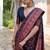 navy blue pashmina silk blend kashmiri meena weaving sarees