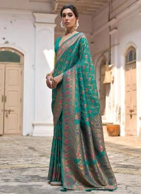rama pashmina silk kashmiri meena woven saree 2