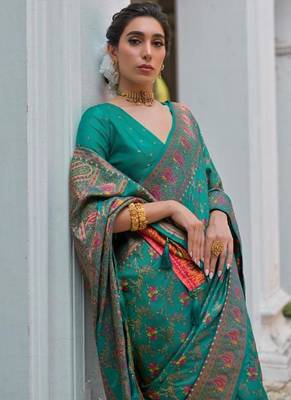 rama pashmina silk kashmiri meena woven saree 3