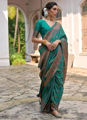 rama pashmina silk kashmiri meena woven saree 4