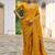 yellow pashmina silk blend kashmiri meena weaving sarees