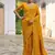 yellow pashmina silk blend kashmiri meena weaving sarees