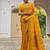yellow pashmina silk blend kashmiri meena weaving sarees