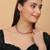 Silver Plated Hydro RedRuby Stone CZ Necklace 