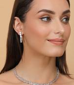 Silver Plated CZ Diamond Necklace