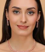 Rose Gold Plated Pink Stone CZ Necklace