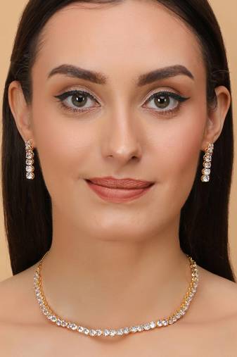 Gold Plated CZ Diamond Necklace
