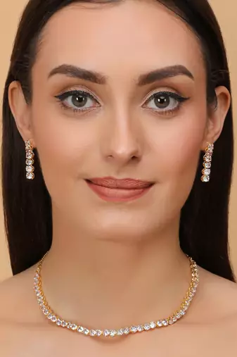 Gold Plated CZ Diamond Necklace