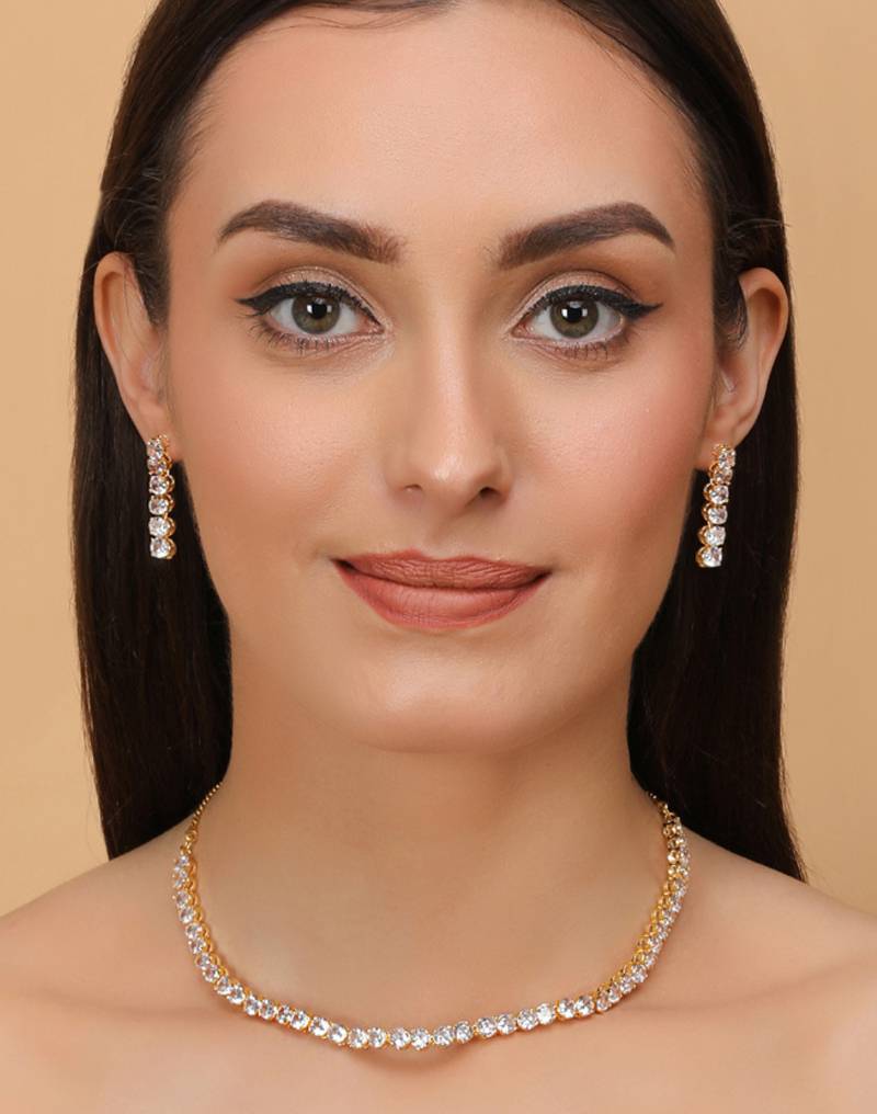 Gold Plated CZ Diamond Necklace