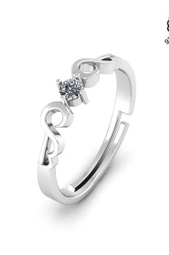 Pure 925 silver solitaire island ring for women