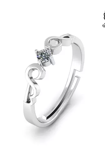 Pure 925 silver solitaire island ring for women