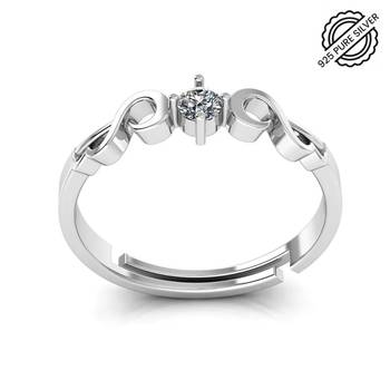 925 sterling silver infinity heart adjustable ring for women 2