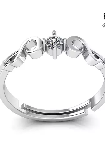 925 sterling silver infinity heart adjustable ring for women