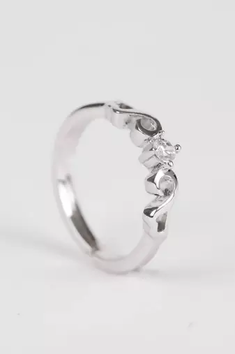 925 sterling silver infinity heart adjustable ring for women