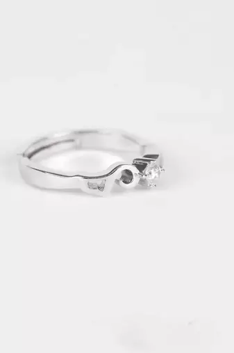 925 sterling silver infinity heart adjustable ring for women