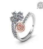Pure 925 silver moissanite everyday rose ring for women
