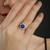 Pure 925 silver sapphire engagement ring for women