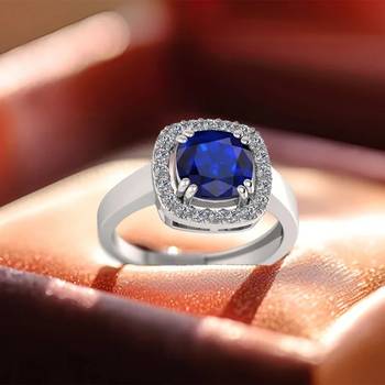 silver 925 sapphire stone halo ring for women 4