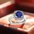Pure 925 silver sapphire engagement ring for women