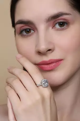 Pure 925 silver oval solitaire ring for women