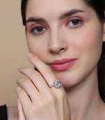 Pure 925 silver oval solitaire ring for women