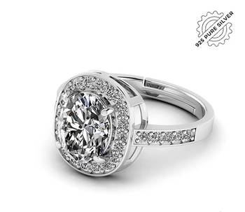 silver 925 oval halo solitaire ring for women 2