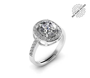 silver 925 oval halo solitaire ring for women 3
