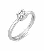 Pure 925 silver everyday solitaire ring for women