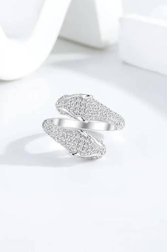 Pure 925 silver serpent empress twist ring for women