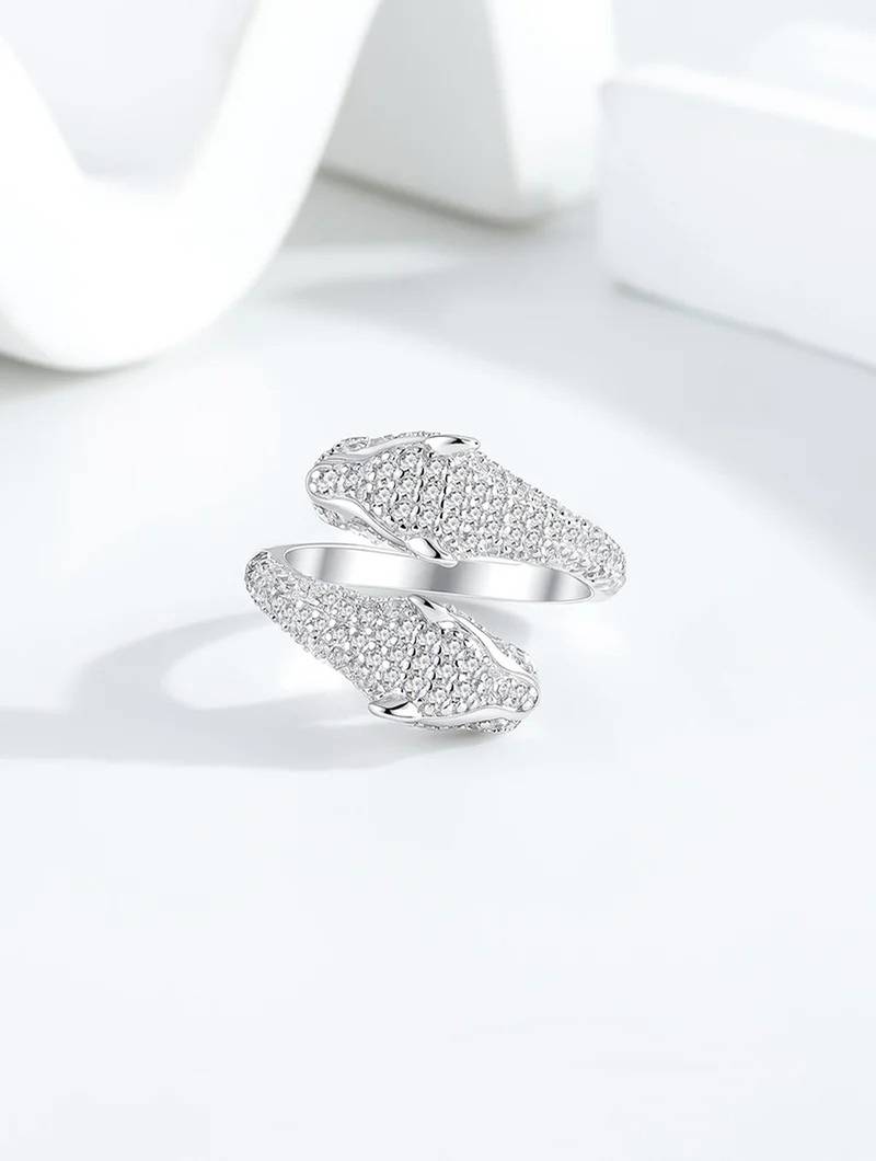 Pure 925 silver serpent empress twist ring for women