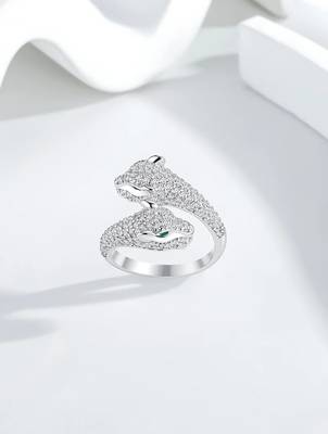 silver 925 serpent twist adjustable ring for women 2