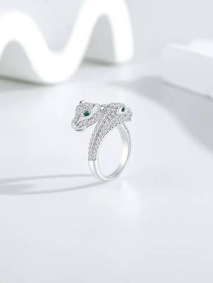 silver 925 serpent twist adjustable ring for women 4