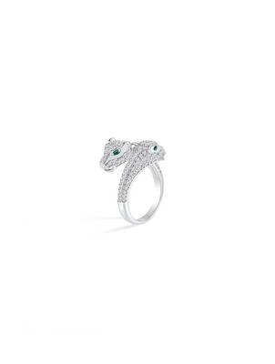 silver 925 serpent twist adjustable ring for women 5