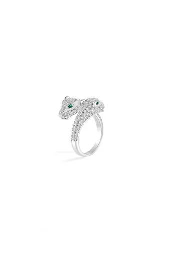 silver 925 serpent twist adjustable ring for women