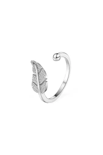 Pure 925 silver feather grace ring for women