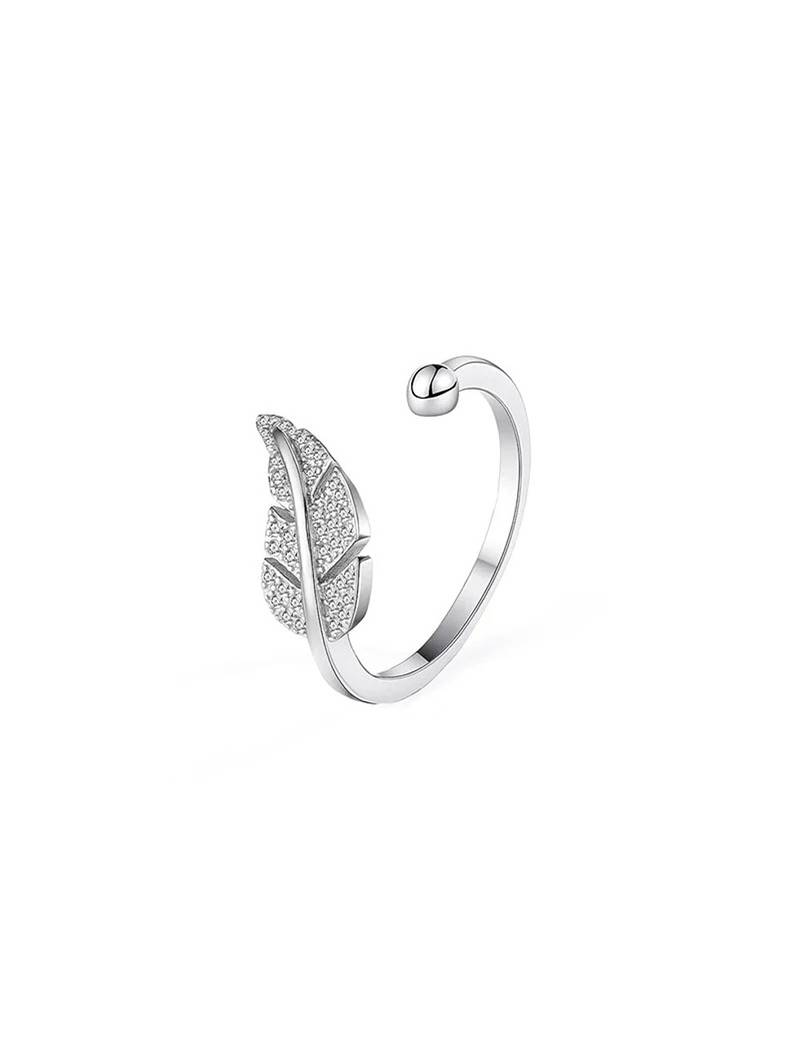 Pure 925 silver feather grace ring for women