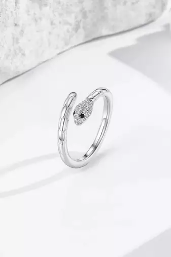 Pure 925 silver mystic serpent open ring for women