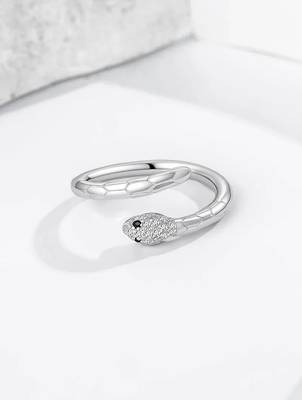 Pure 925 silver mystic serpent open ring for women 3