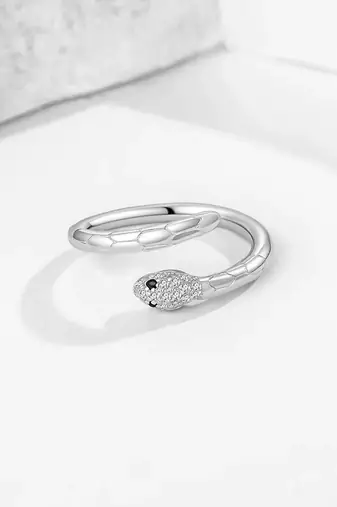 Pure 925 silver mystic serpent open ring for women