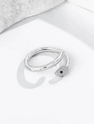 Pure 925 silver mystic serpent open ring for women 4