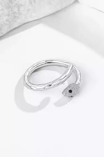 Pure 925 silver mystic serpent open ring for women