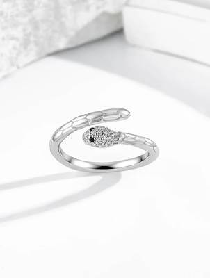 Pure 925 silver mystic serpent open ring for women 5