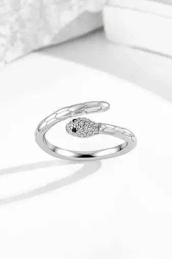 Pure 925 silver mystic serpent open ring for women