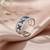 Pure 925 silver blue flowe ring for women